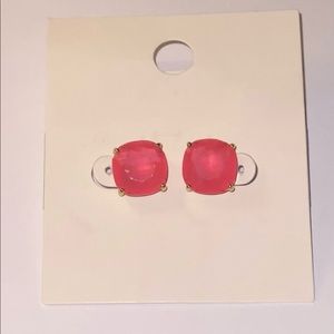 Kate Spade Enamel Pink Square Stud Earrings